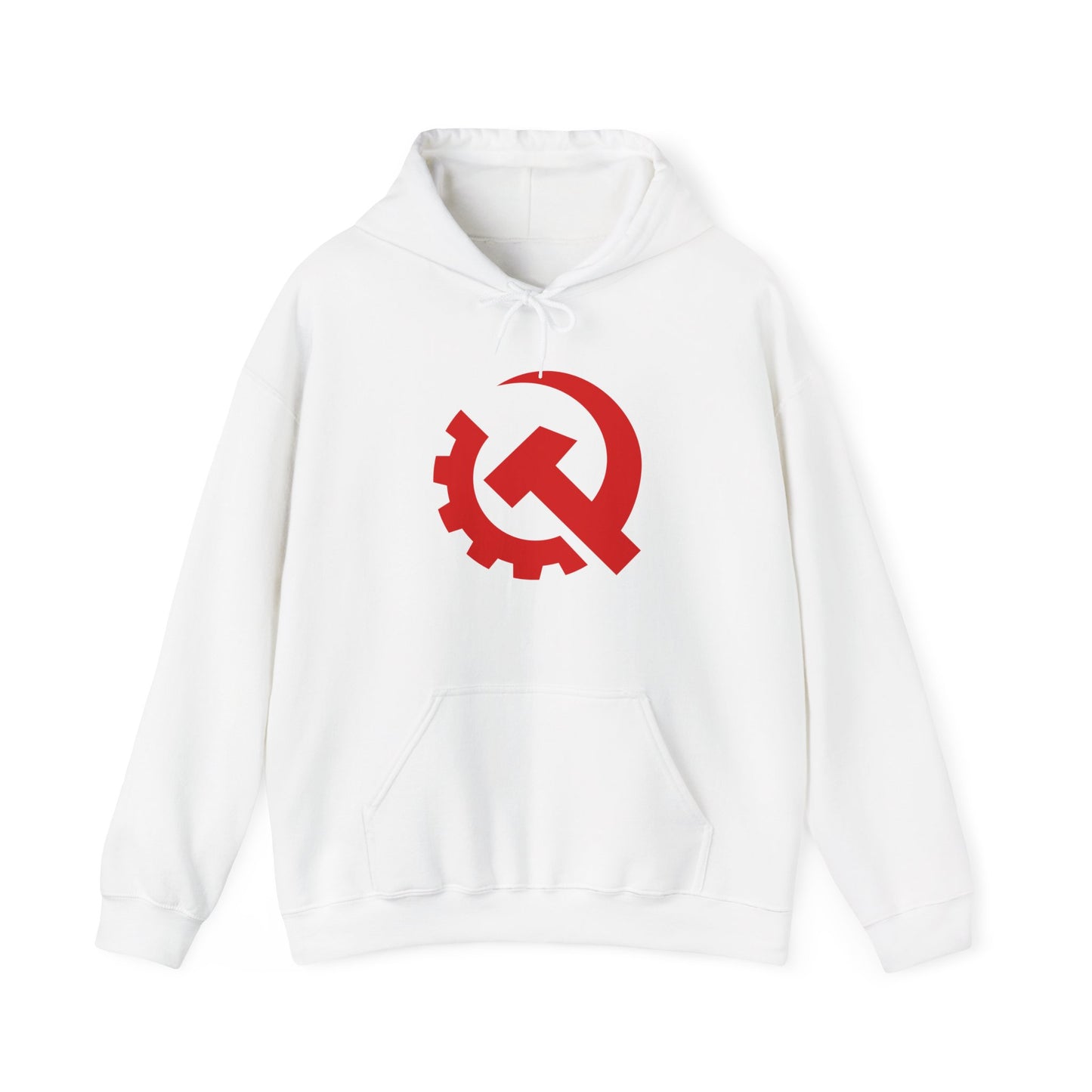 Communist Red Hammer & Sickle Gear Emblem Socialist Leftist Hoodie