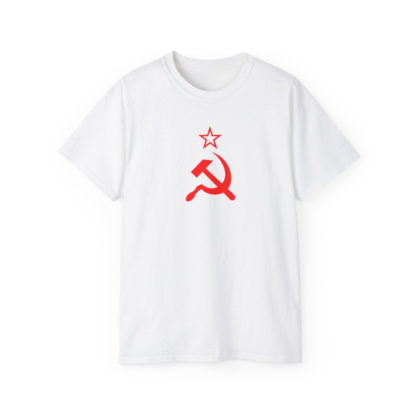 Communist USSR CCCP Red Hammer and Sickle Socialist Leftist Short Sleeve Unisex Ultra Cotton Tee