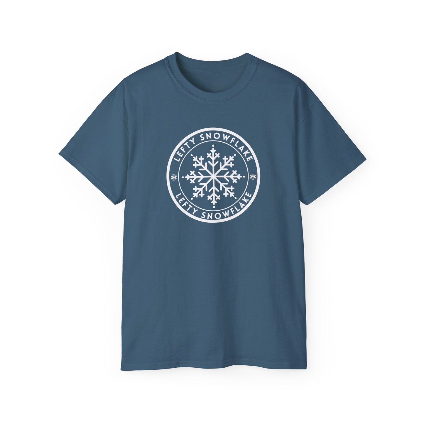 Socialist Lefty Snowflake Christmas Communist Unisex Ultra Cotton Tee