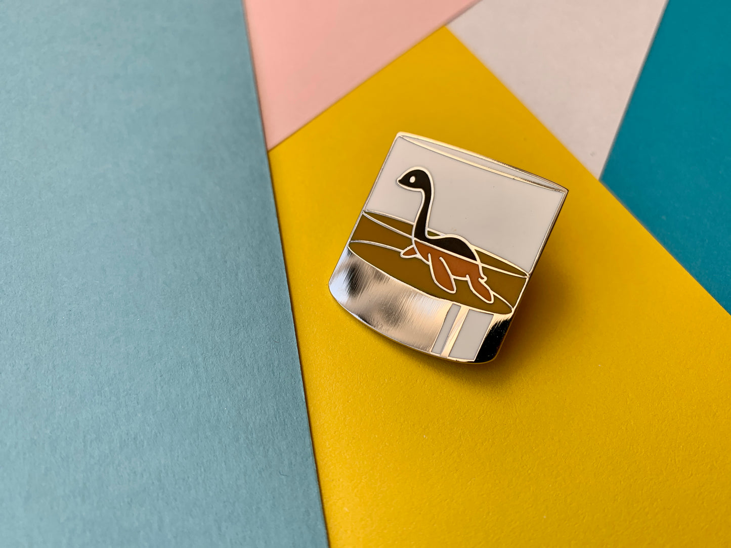 Scotland Lock Ness Monster in Whiskey Glass Scottish Enamel Pin Badge