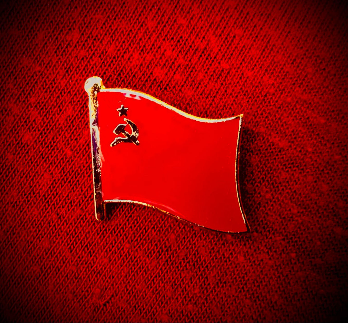 Leftist Red Flag Hammer and Sickle Socialist Communist Enamel Pin Badge