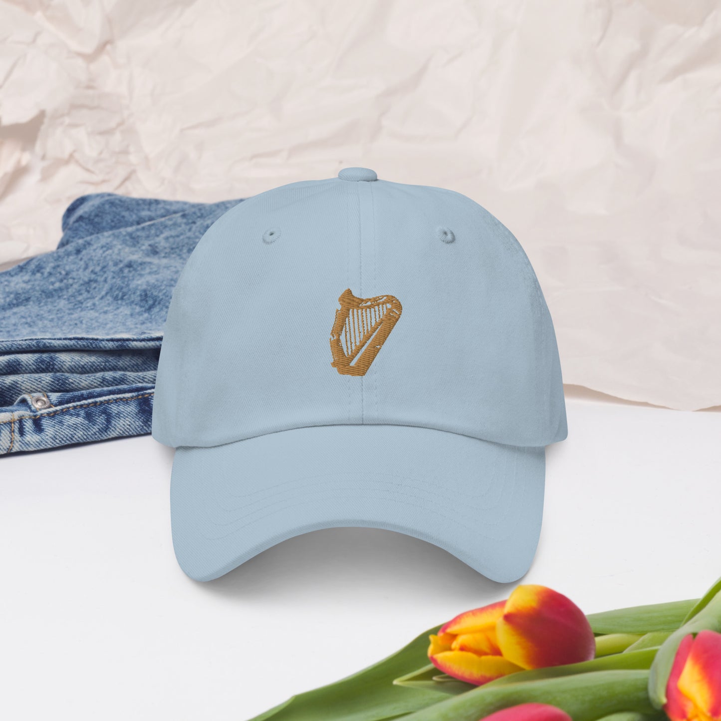 Irish Golden Embroidered Harp Ireland St Patrick's Day Erin go Bragh Baseball Cap